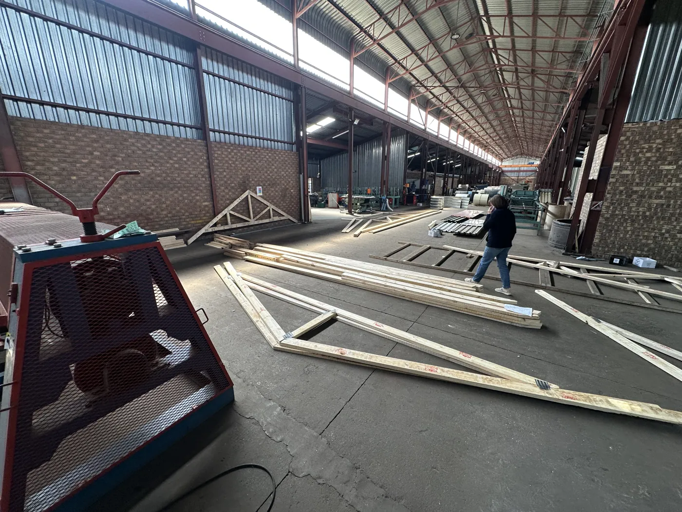 Finished timber roof truss in the Afri Truss factory in Middelburg